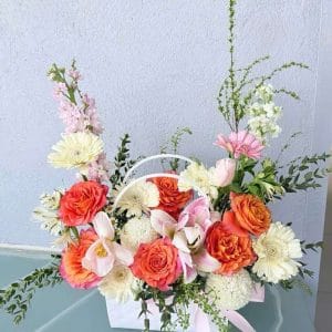 GH-003 Giỏ hoa cam trắng